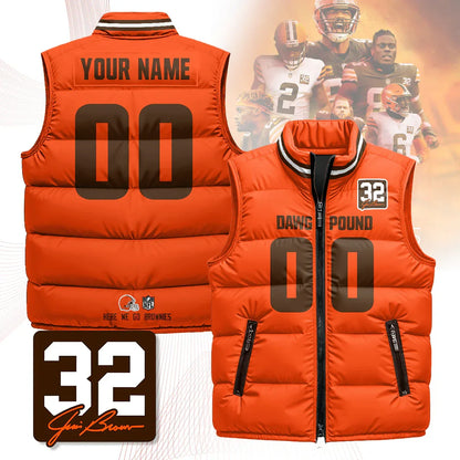 Custom Cleveland Browns Unisex Puffer Vest