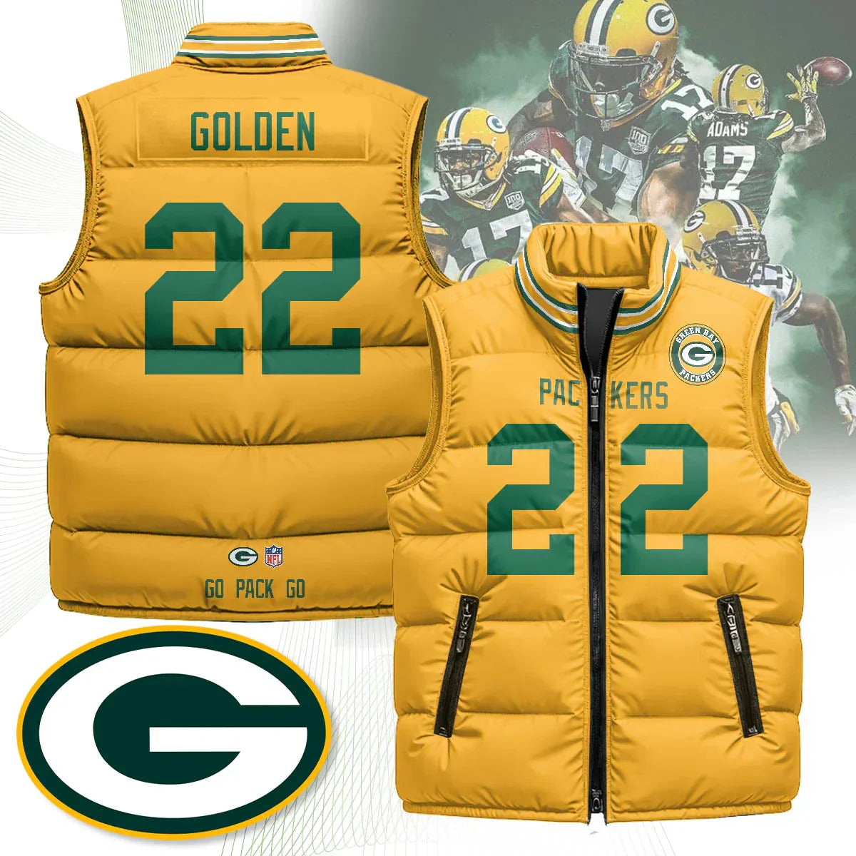 Green Bay Packers Unisex Puffer Vest