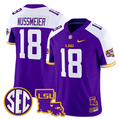 Men's LSU Tigers 2025 Louisiana Patch Vapor Limited Jersey - All Stitched