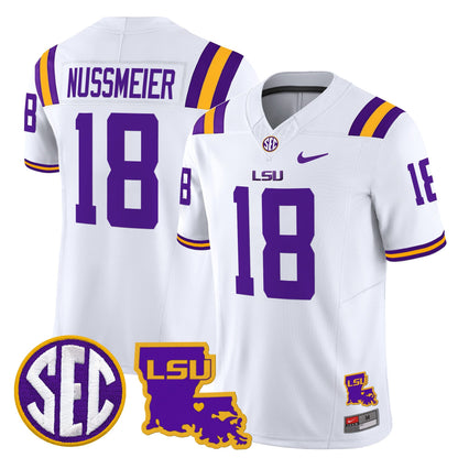 Men's LSU Tigers 2025 Louisiana Patch Vapor Limited Jersey - All Stitched