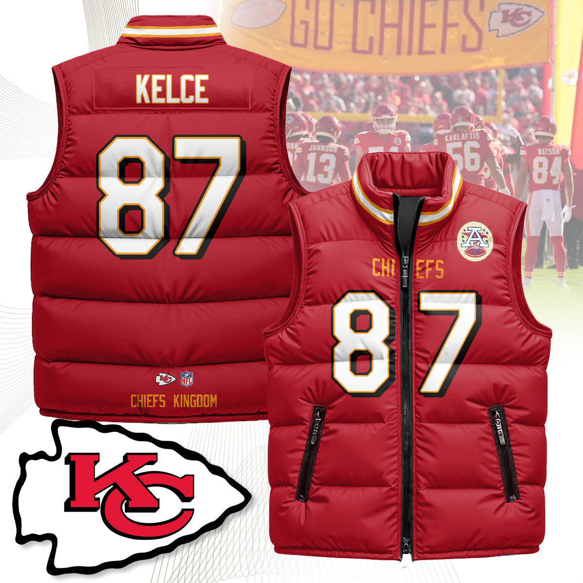Kansas City Chiefs Unisex Puffer Vest
