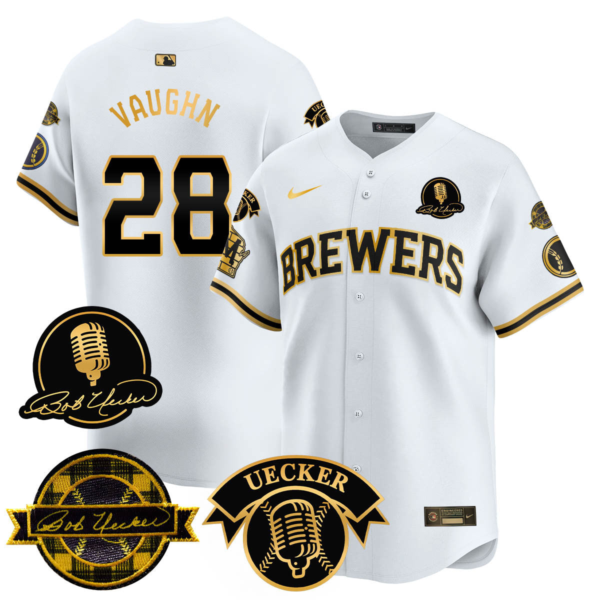 Men's Milwaukee Brewers 2025 Limited Jersey - Bob Uecker Patch - All Stitched