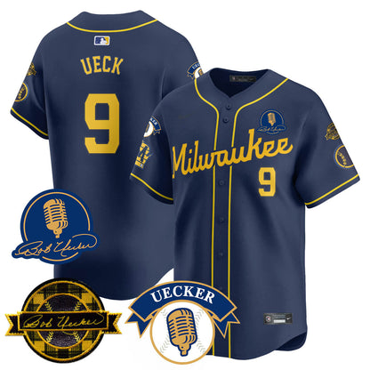 Men's Milwaukee Brewers 2025 Limited Jersey - Bob Uecker Patch - All Stitched
