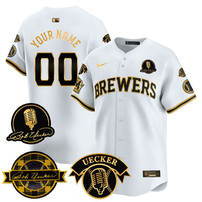 Men's Milwaukee Brewers 2025 Limited Jersey - Bob Uecker Patch - All Stitched