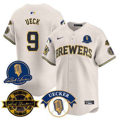 Men's Milwaukee Brewers 2025 Limited Jersey - Bob Uecker Patch - All Stitched