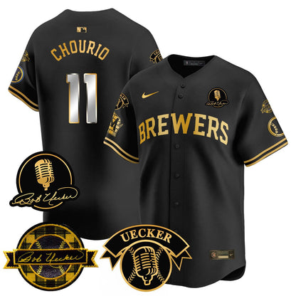 Men's Milwaukee Brewers 2025 Limited Jersey - Bob Uecker Patch - All Stitched