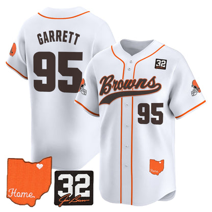 Men's Cleveland Browns '#32 Jim Brown Memorial & Home Patch' Vapor Baseball Jersey - All Stitched