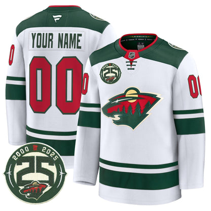 Minnesota Wild 25th Anniversary Patch Premium Custom Jersey - All Stitched