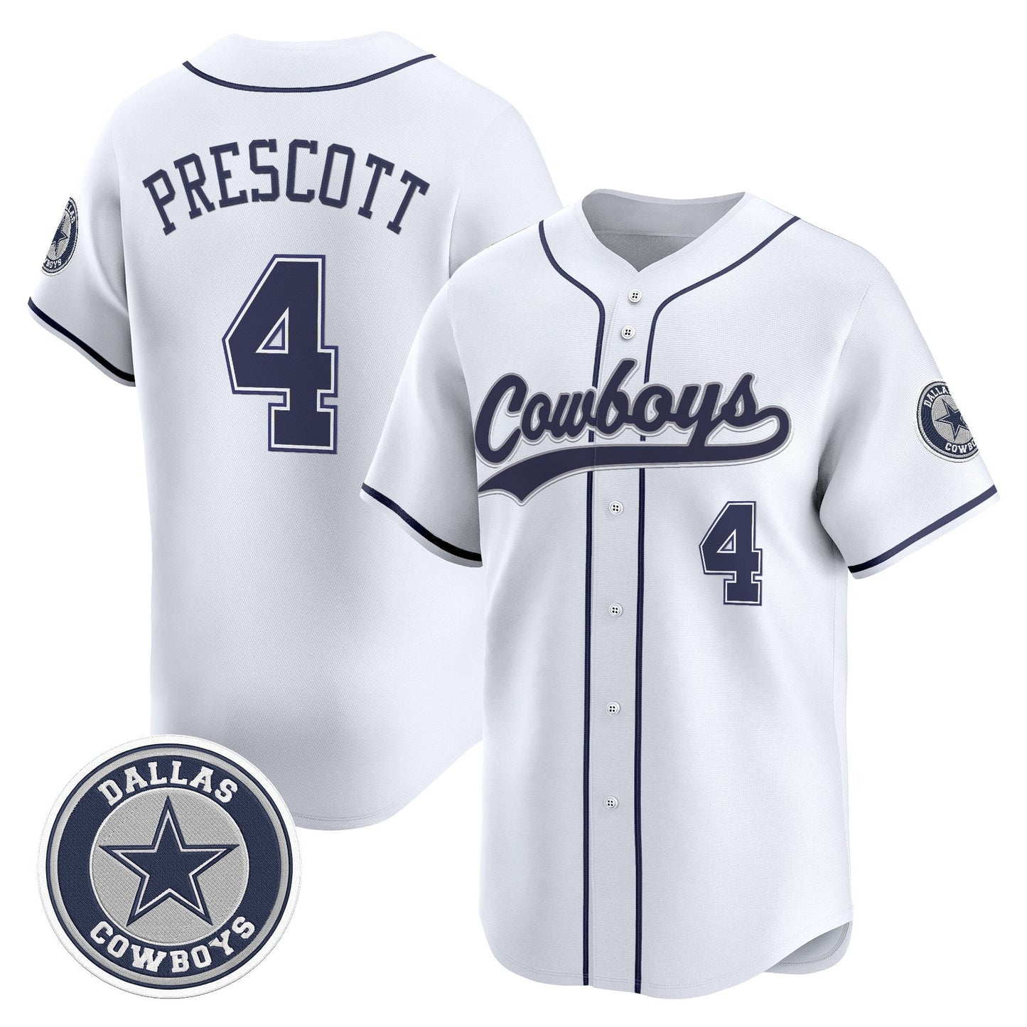 Men's Dallas Cowboys Vapor Baseball Jersey - All Stitched