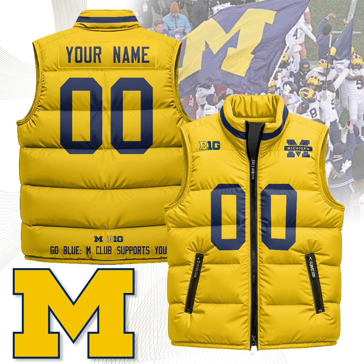 Michigan Wolverines Unisex Puffer Vest