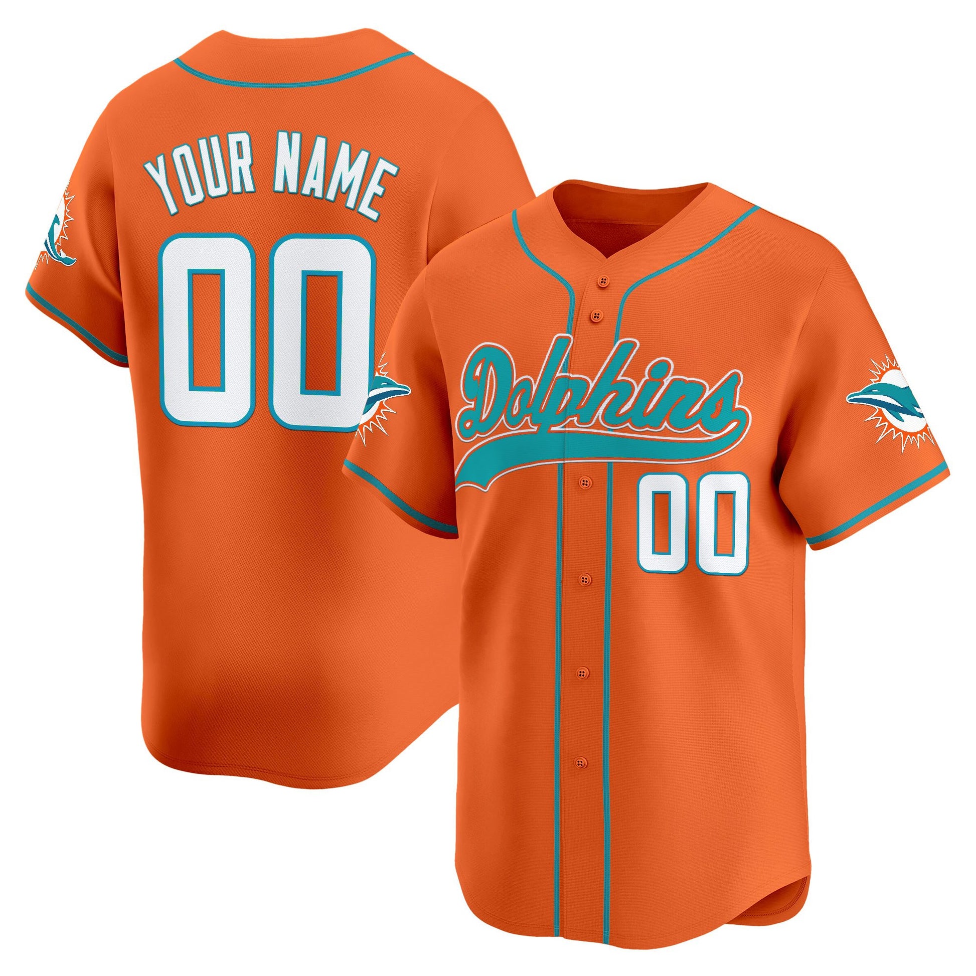 Miami Dolphins 2025 Vapor Baseball Custom Jersey - All Stitched