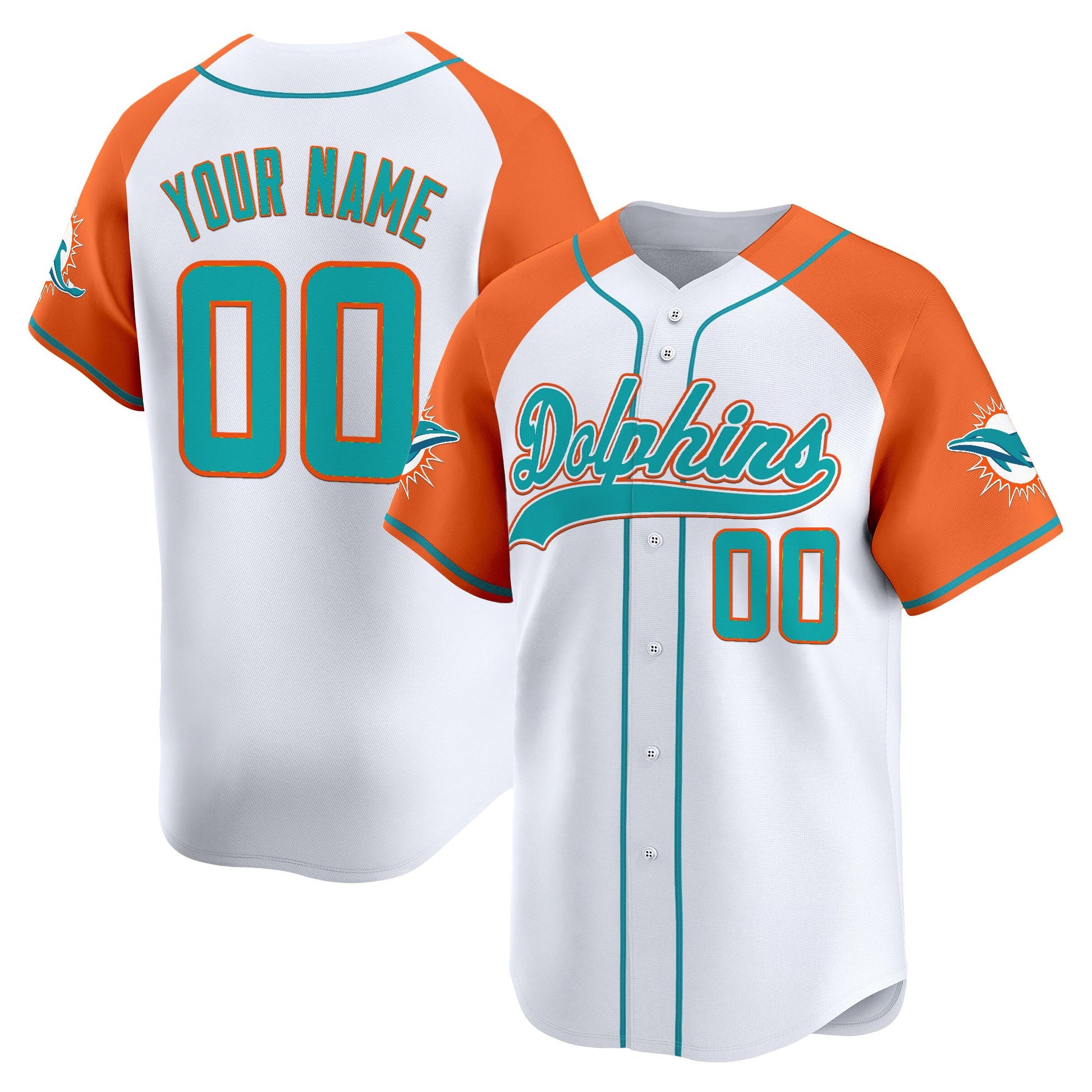 Miami Dolphins 2025 Vapor Baseball Custom Jersey - All Stitched
