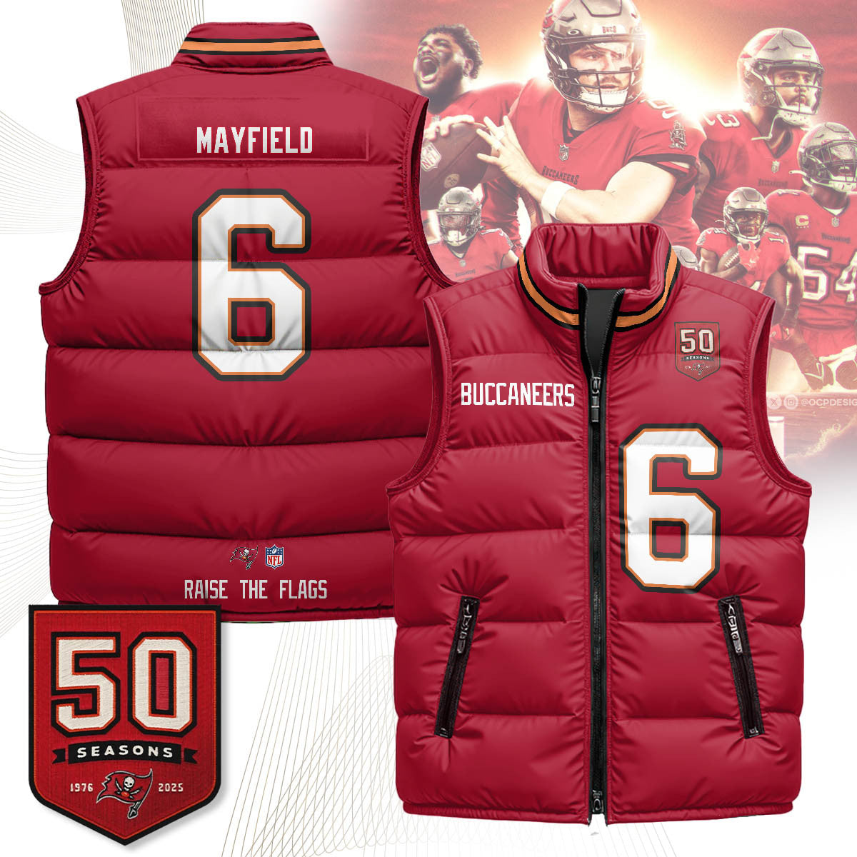 Tampa Bay Buccaneers Unisex Puffer Vest