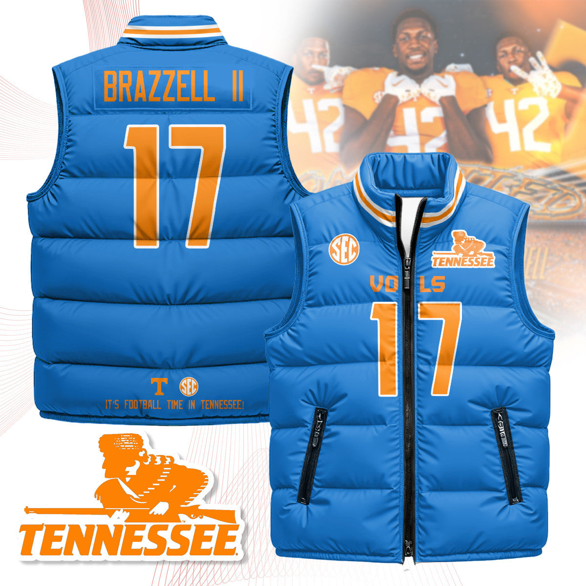 Tennessee Volunteers Unisex Puffer Vest