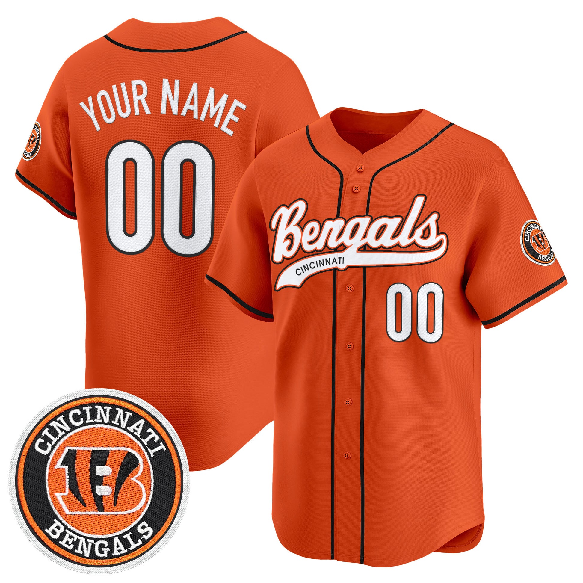 Cincinnati Bengals 2025 Vapor Limited Baseball Custom Jersey - All Stitched
