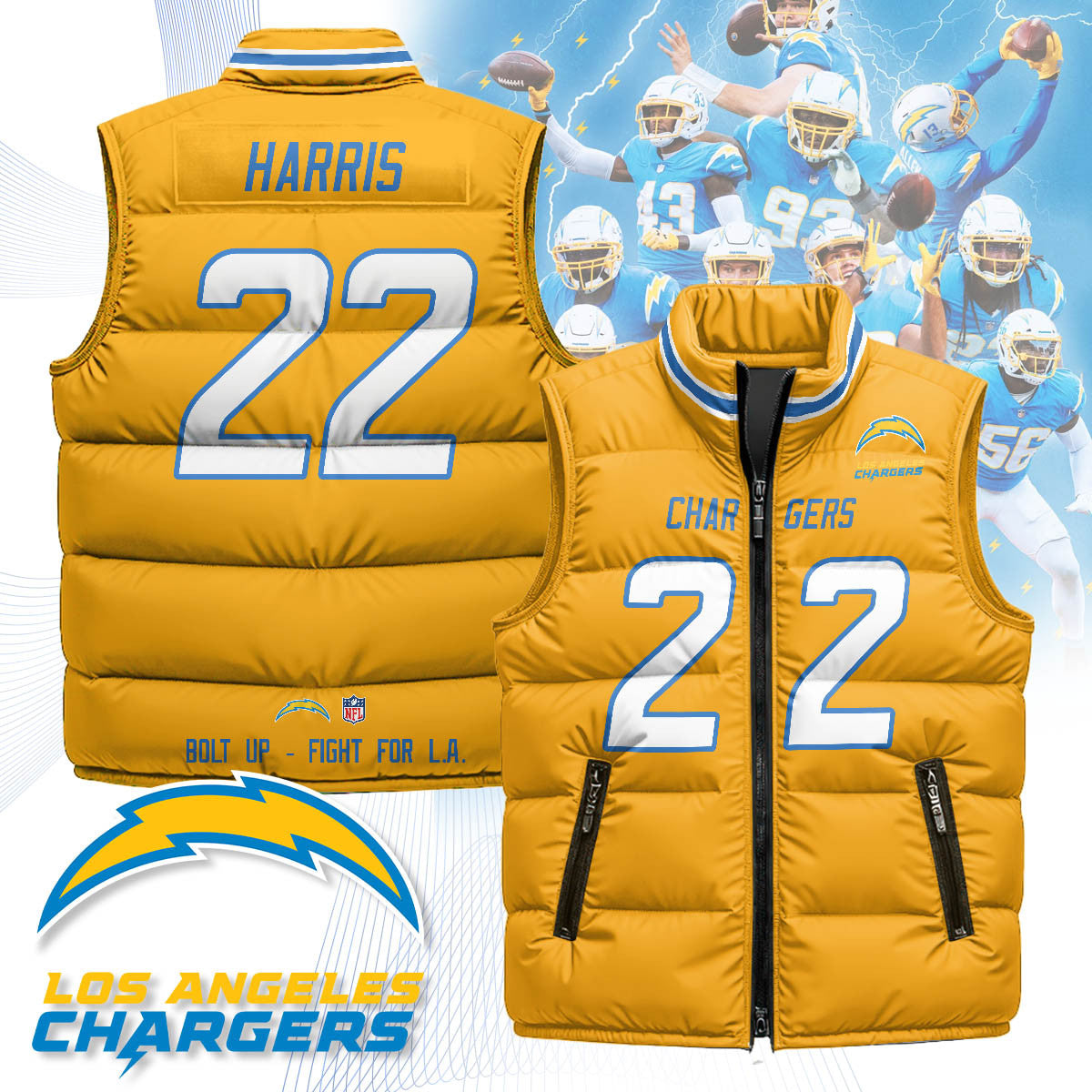 Los Angeles Chargers Unisex Puffer Vest