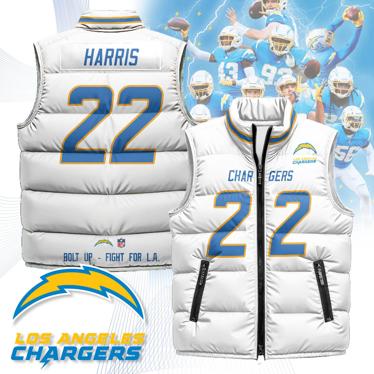 Los Angeles Chargers Unisex Puffer Vest