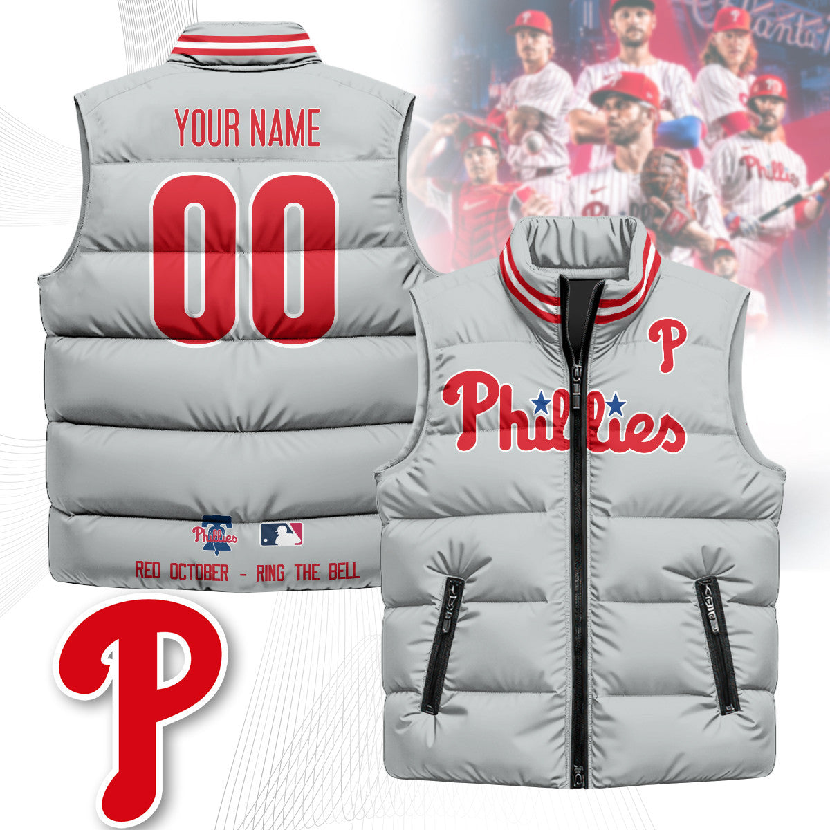 Custom Philadelphia Phillies Unisex Puffer Vest