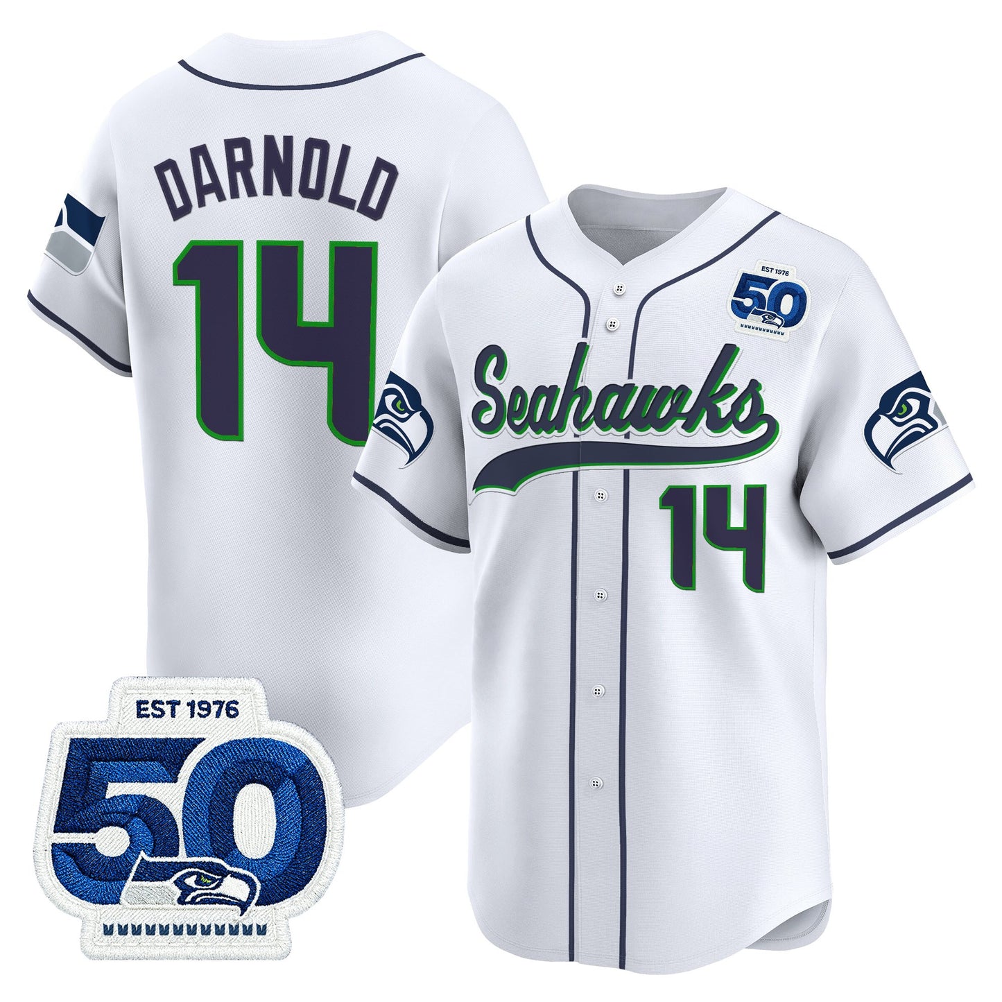 Men's Seattle Seahawks 50th Anniversary Vapor Baseball Jersey - All Stitched