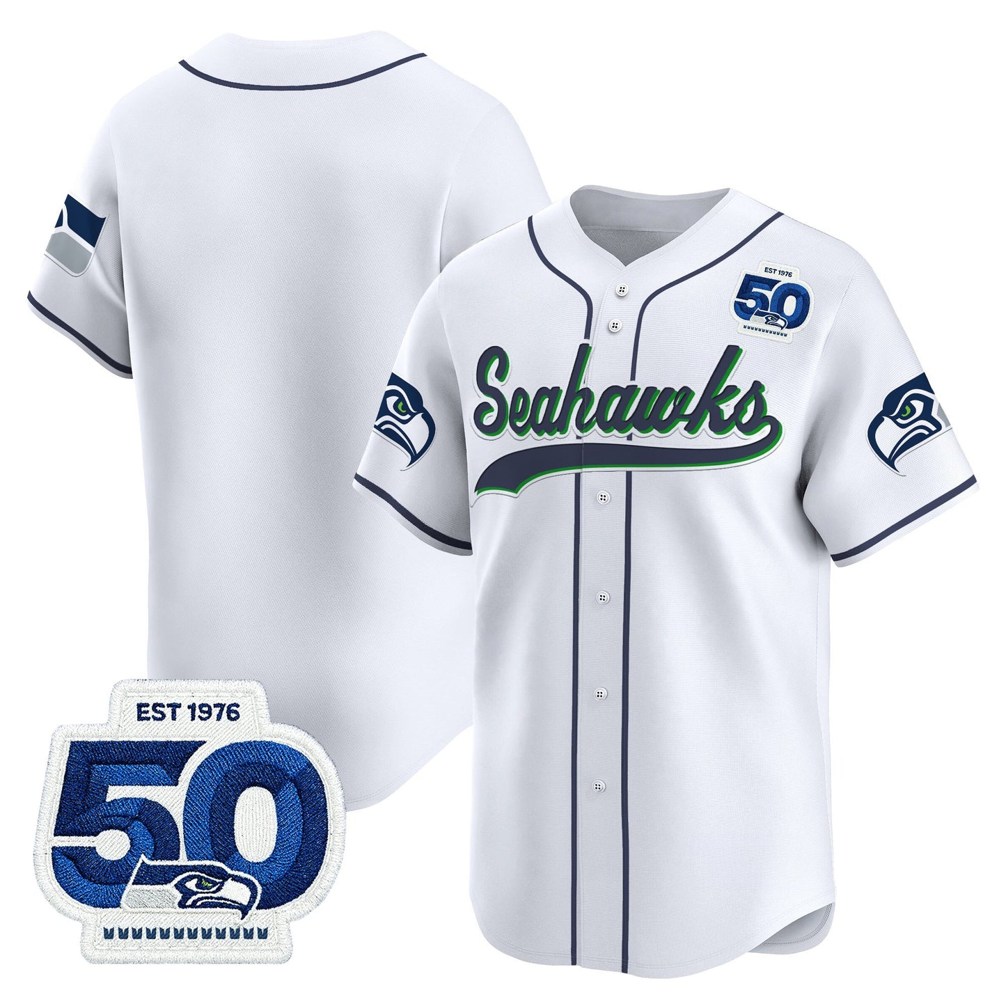 Men's Seattle Seahawks 50th Anniversary Vapor Baseball Jersey - All Stitched