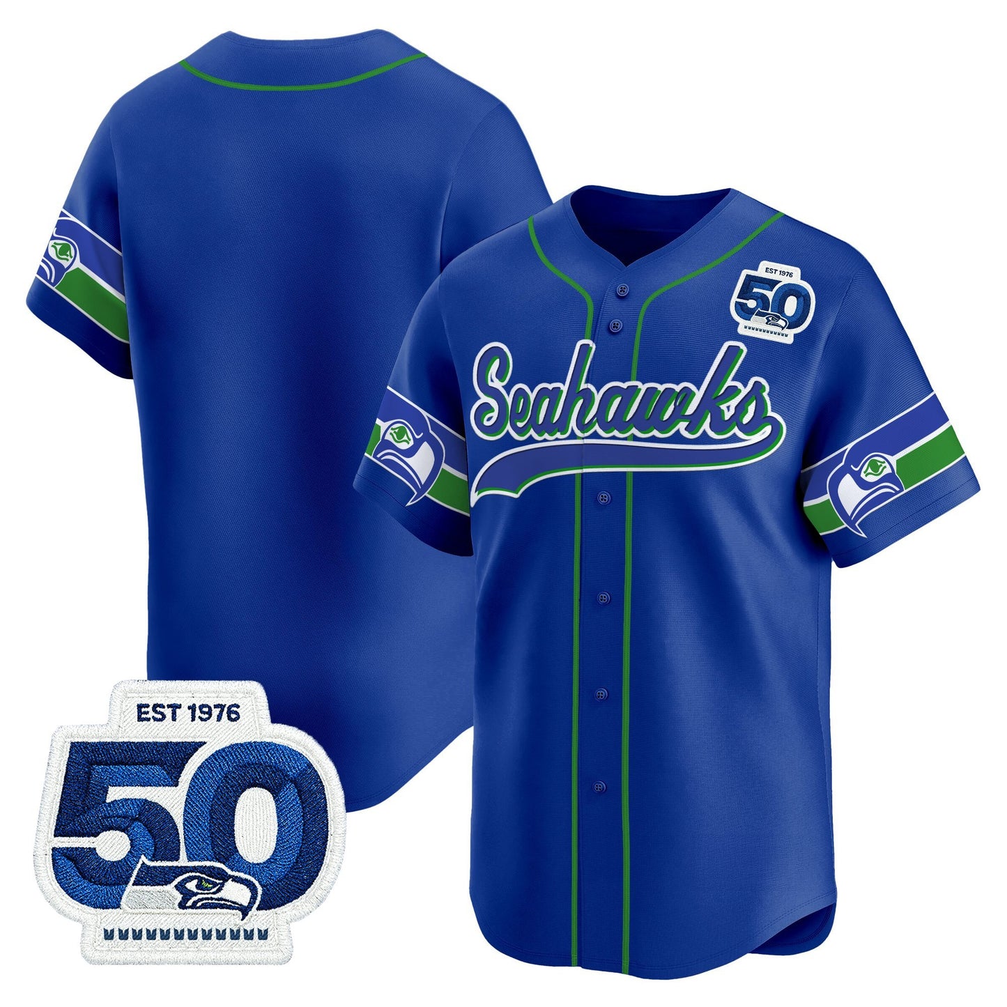 Men's Seattle Seahawks 50th Anniversary Vapor Baseball Jersey - All Stitched