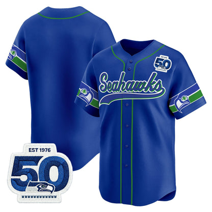 Men's Seattle Seahawks 50th Anniversary Vapor Baseball Jersey - All Stitched