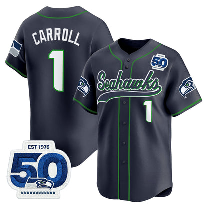 Men's Seattle Seahawks 50th Anniversary Vapor Baseball Jersey - All Stitched