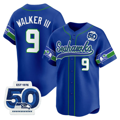 Men's Seattle Seahawks 50th Anniversary Vapor Baseball Jersey - All Stitched