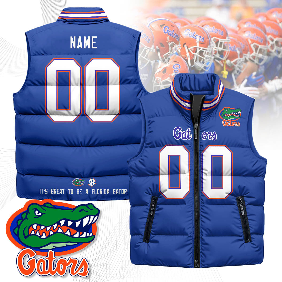 Custom Florida Gators Unisex Puffer Vest
