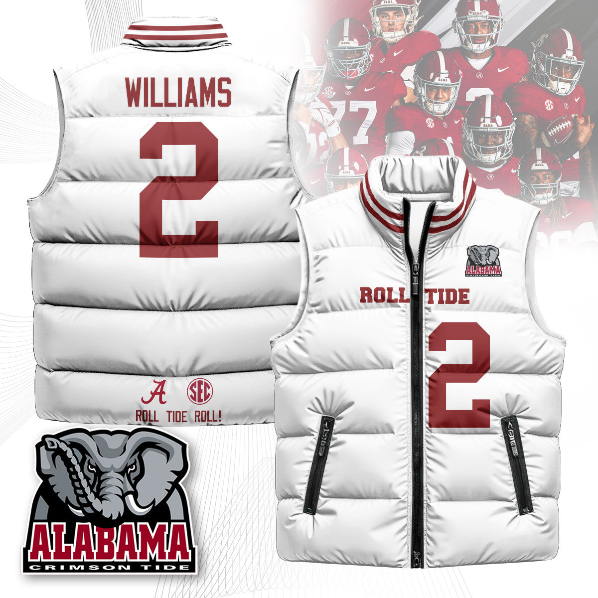Alabama Crimson Tide Unisex Puffer Vest