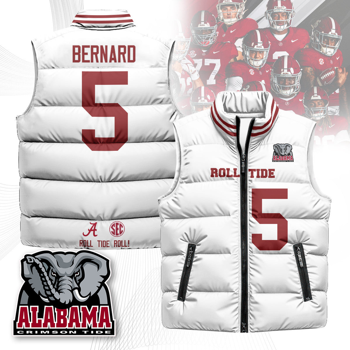 Alabama Crimson Tide Unisex Puffer Vest
