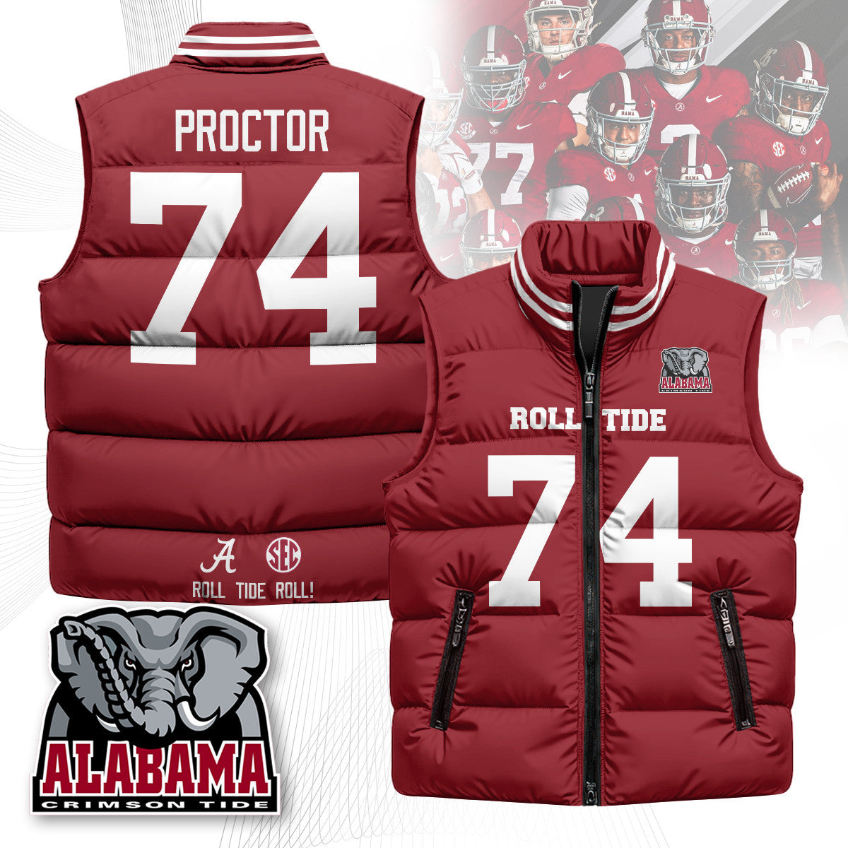 Alabama Crimson Tide Unisex Puffer Vest