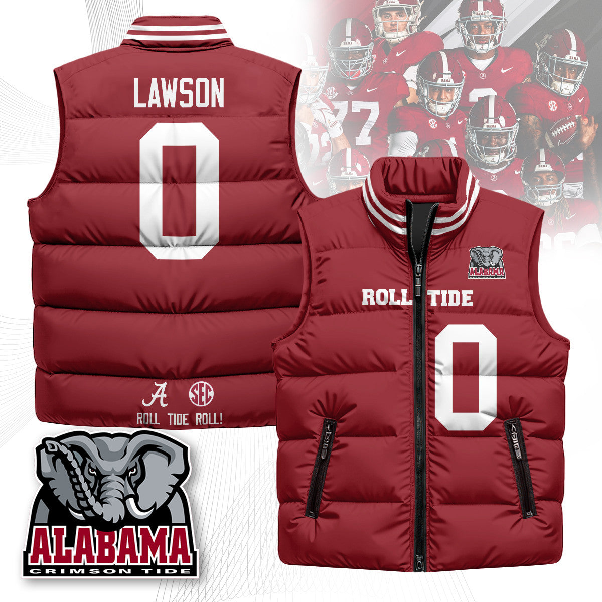 Alabama Crimson Tide Unisex Puffer Vest