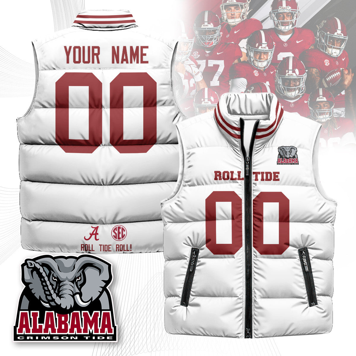Alabama Crimson Tide Unisex Puffer Vest