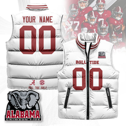 Custom Alabama Crimson Tide Unisex Puffer Vest