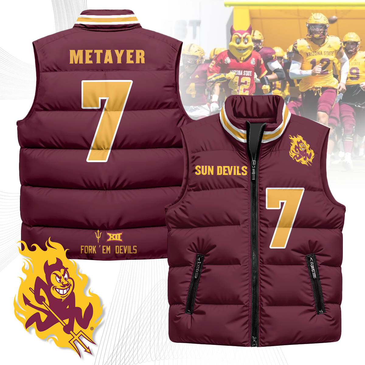 Arizona State Sun Devils Unisex Puffer Vest