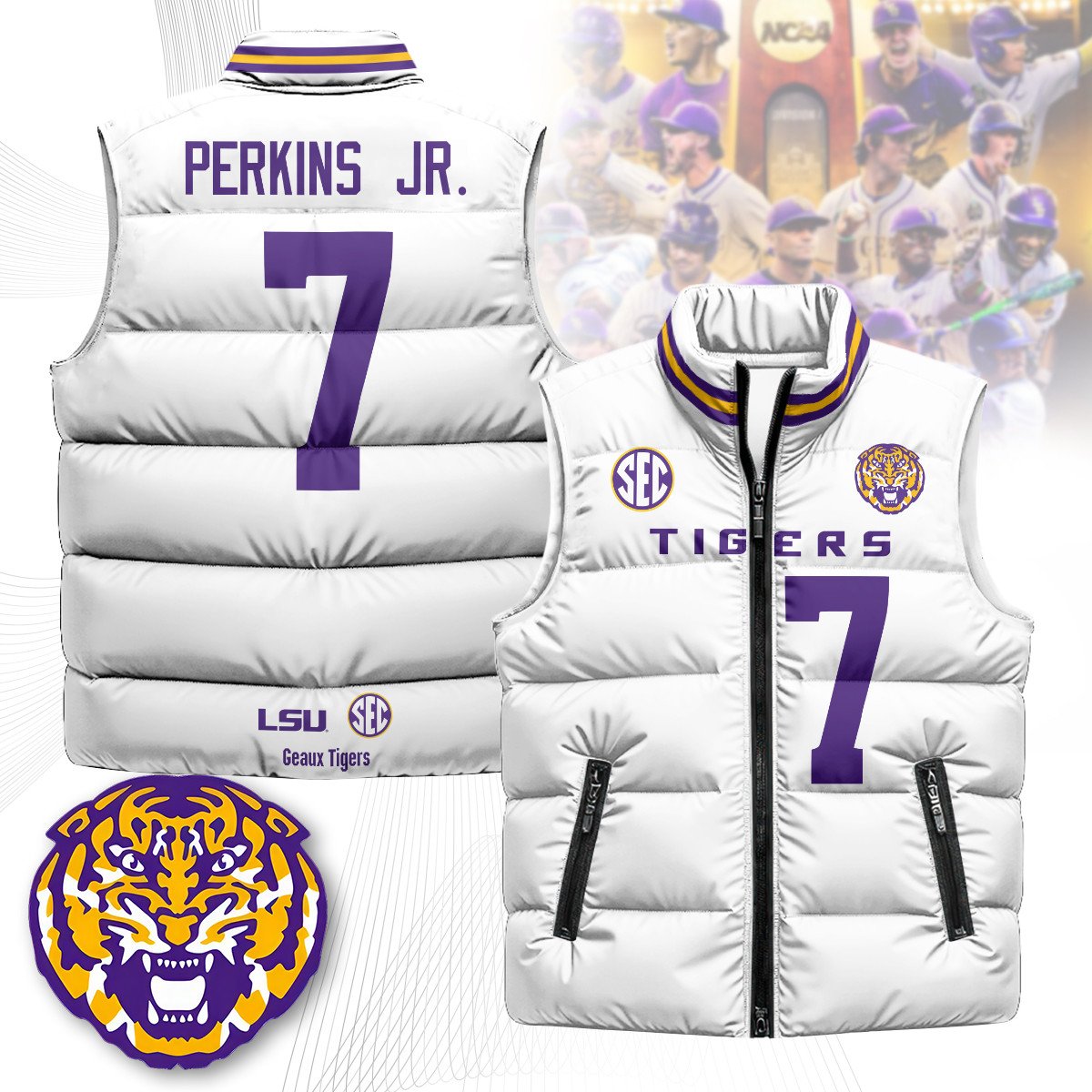 LSU Tigers Unisex Puffer Vest