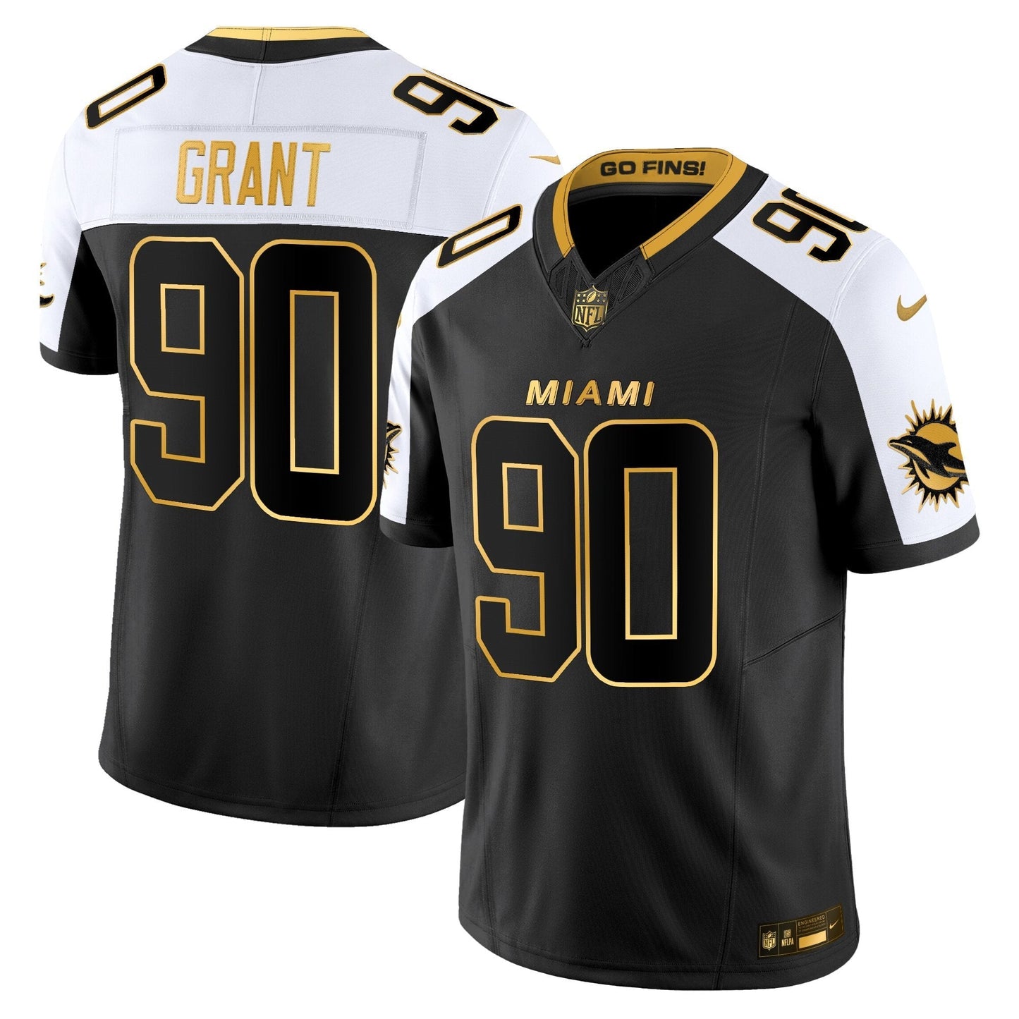 Men's Miami Dolphins 2025 "Rivalries" Gold Vapor Limited Jersey - All Stitched