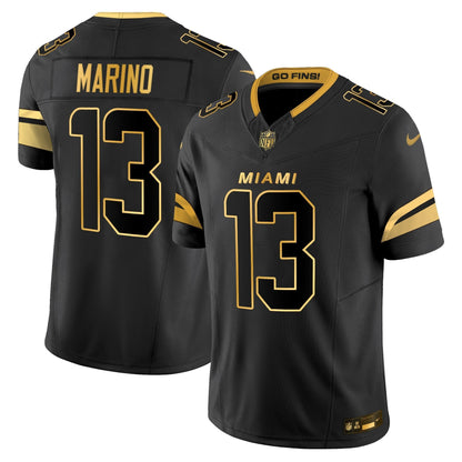 Men's Miami Dolphins 2025 "Rivalries" Gold Vapor Limited Jersey - All Stitched