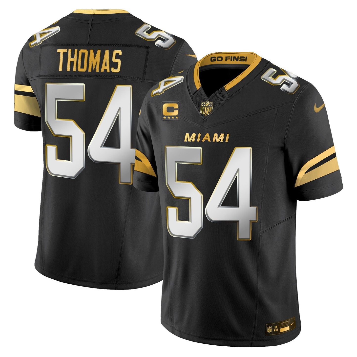 Men's Miami Dolphins 2025 "Rivalries" Gold Vapor Limited Jersey - All Stitched