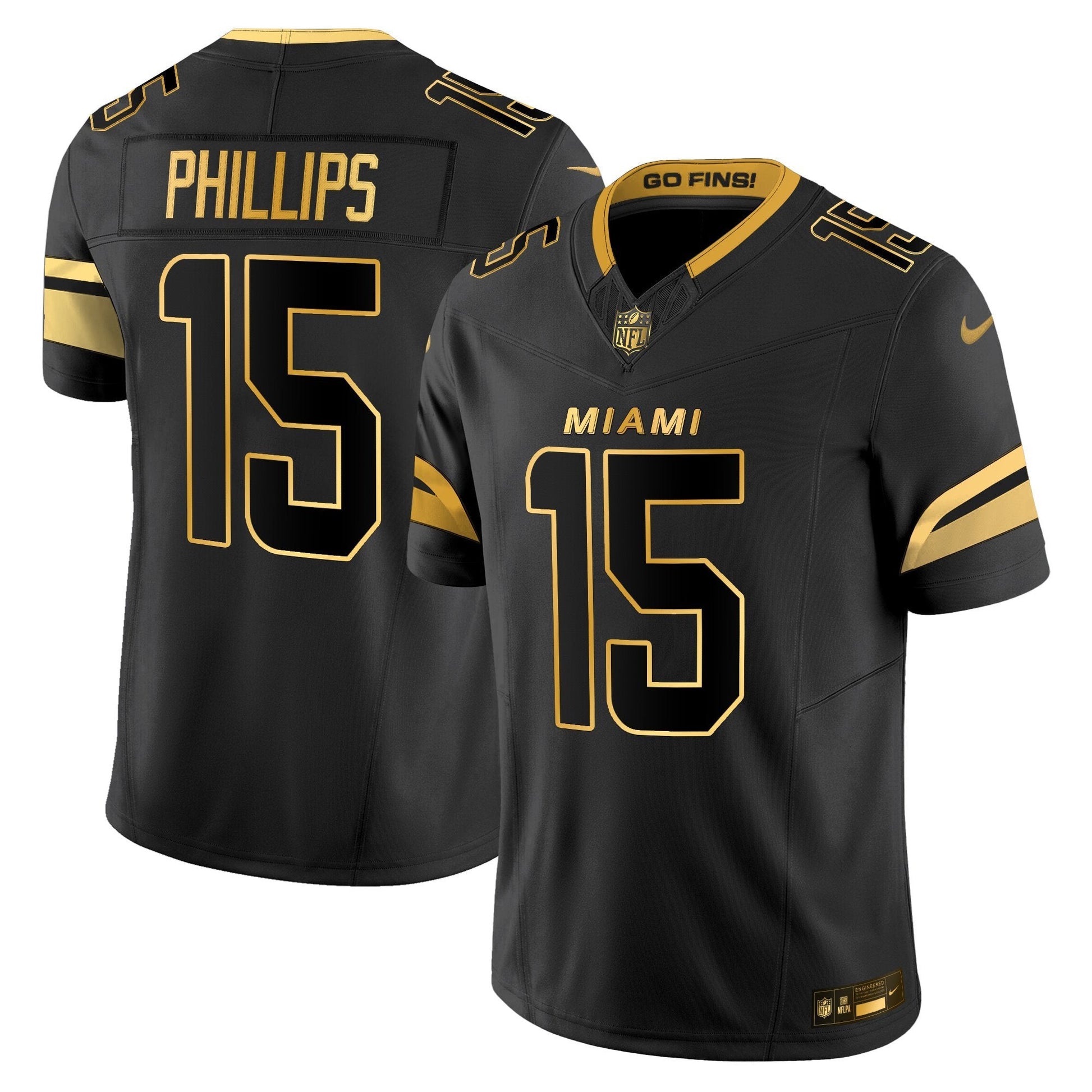 Men's Miami Dolphins 2025 "Rivalries" Gold Vapor Limited Jersey - All Stitched