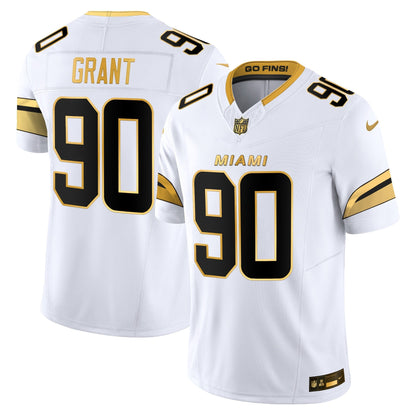 Men's Miami Dolphins 2025 "Rivalries" Gold Vapor Limited Jersey - All Stitched