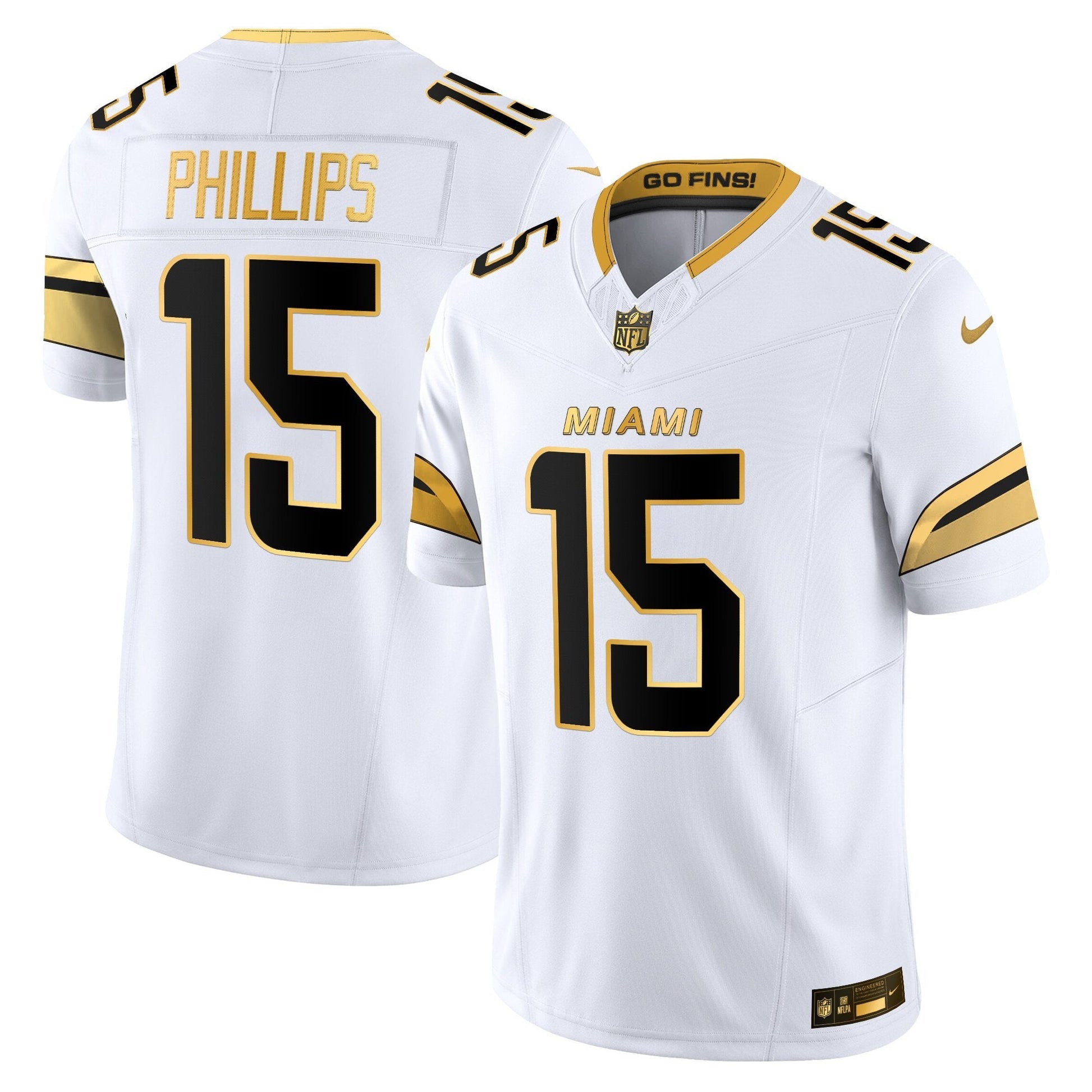 Men's Miami Dolphins 2025 "Rivalries" Gold Vapor Limited Jersey - All Stitched