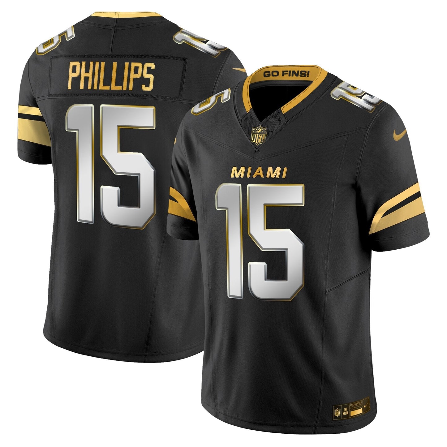 Men's Miami Dolphins 2025 "Rivalries" Gold Vapor Limited Jersey - All Stitched