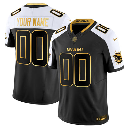 Miami Dolphins 2025 "Rivalries" Gold Vapor Limited Custom Jersey - All Stitched
