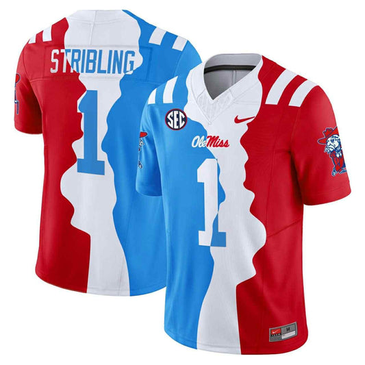 De'Zhaun Stribling #1 Ole Miss Rebels Split Jersey - All Stitched