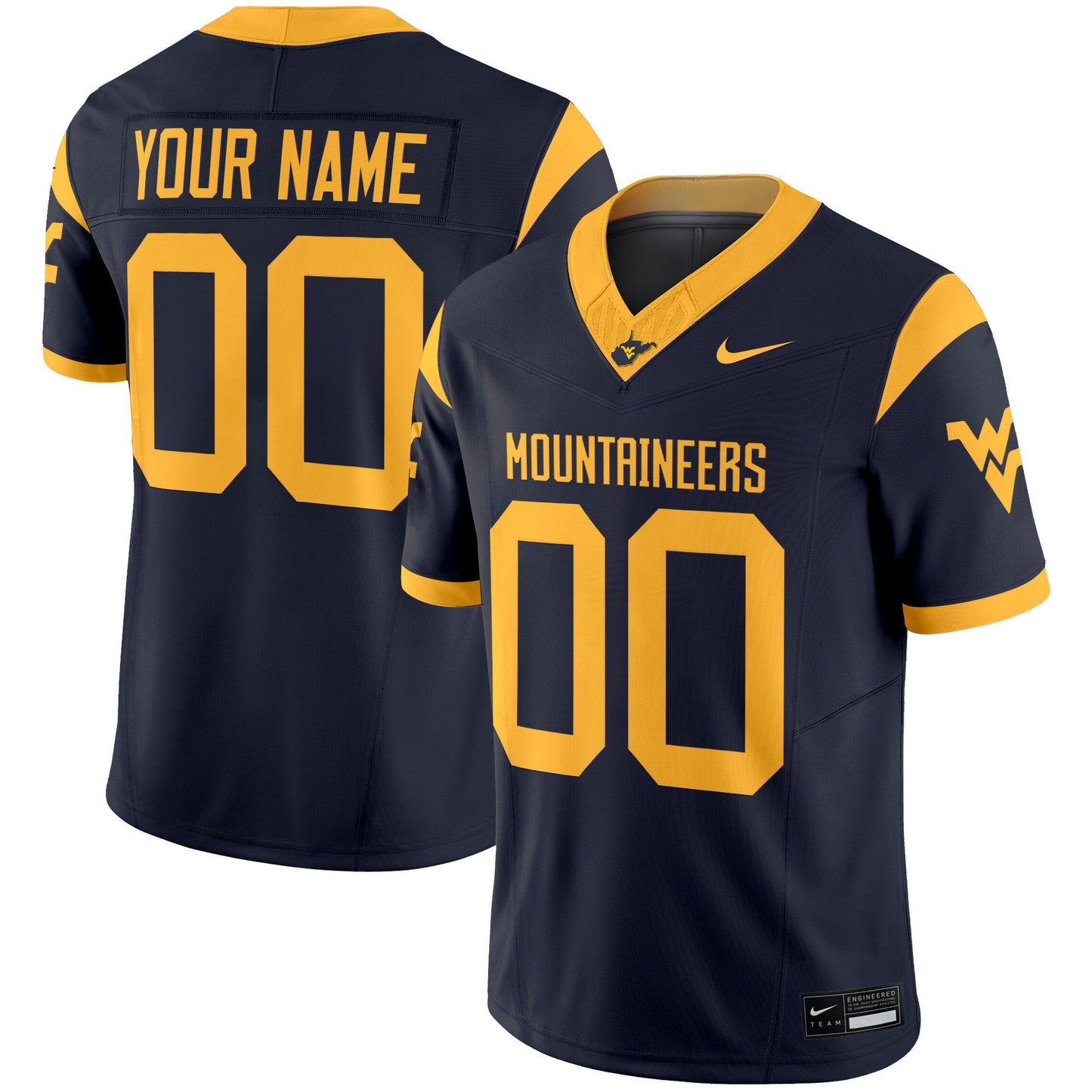 West Virginia Mountaineers 2025 Vapor Limited Custom Jersey - All Stitched