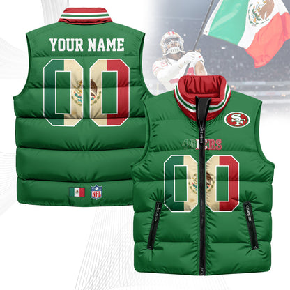 Custom San Francisco 49ers Mexico Puffer Vest