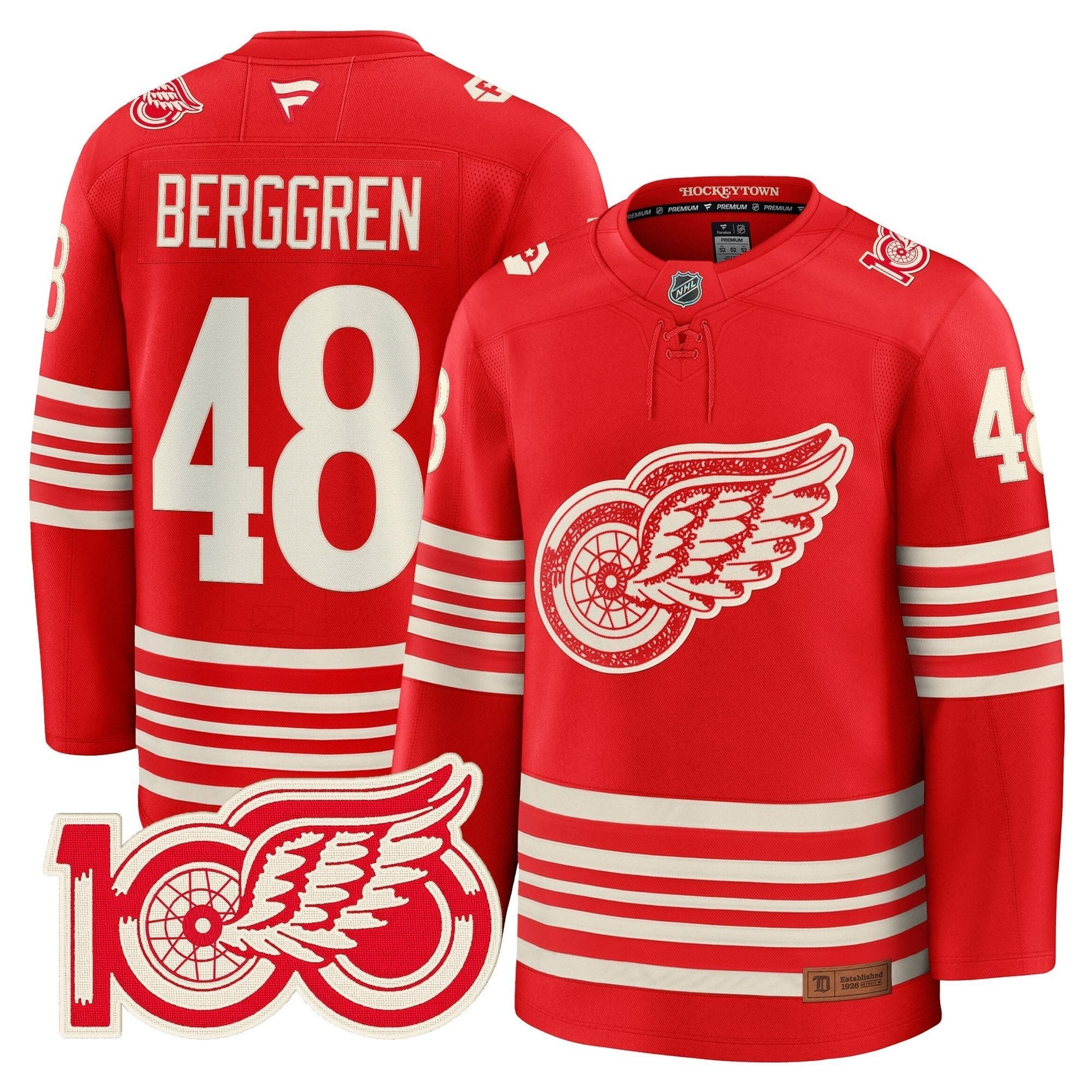 Detroit Red Wings Centennial Season Premium Jersey - All Stitched