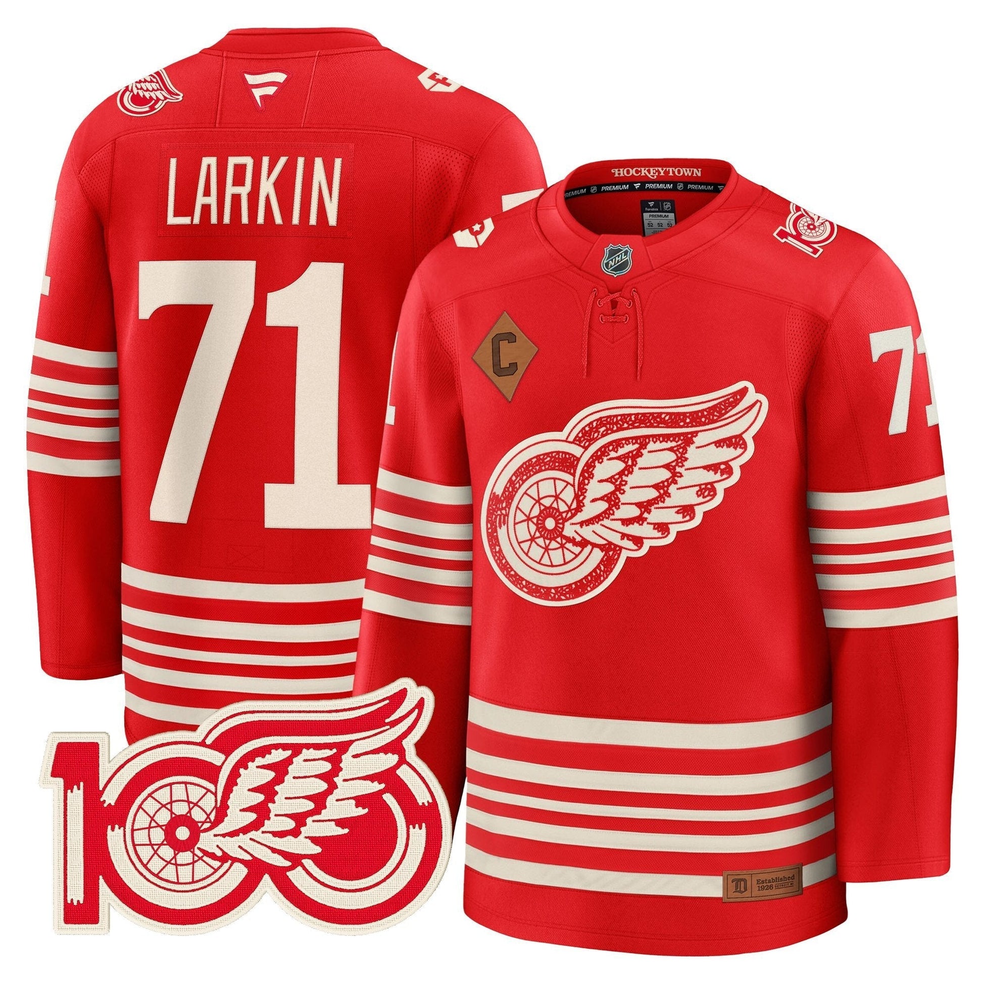 Detroit Red Wings Centennial Season Premium Jersey - All Stitched